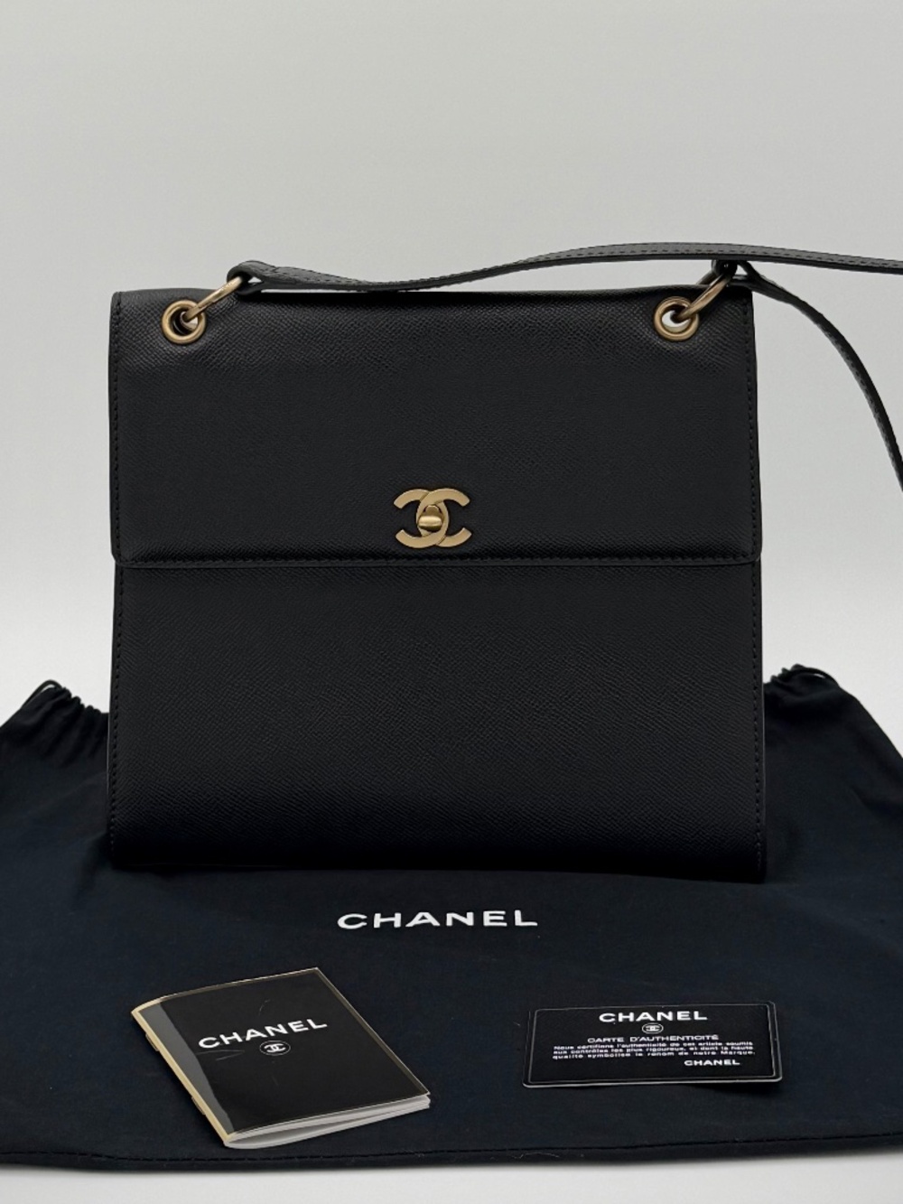 Chanel Vintage Caviar Shoulder Bag — Black - Picture 2 of 14